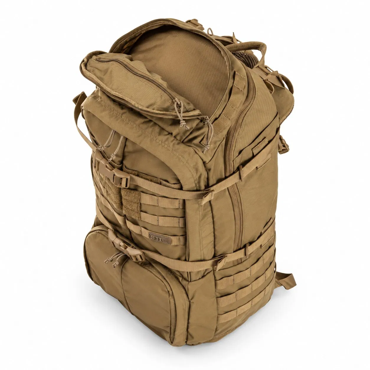 Nylon Tactical Hiking Backpack with Molle Waist Belt Removable Side Pouches and Frame