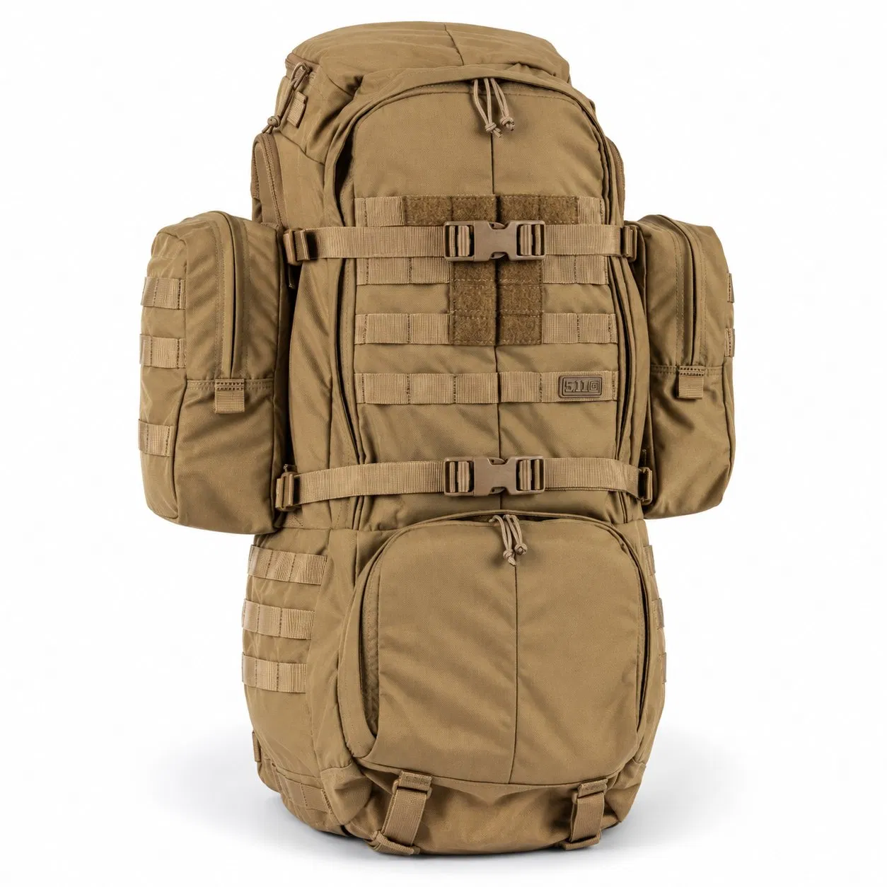 Nylon Tactical Hiking Backpack with Molle Waist Belt Removable Side Pouches and Frame