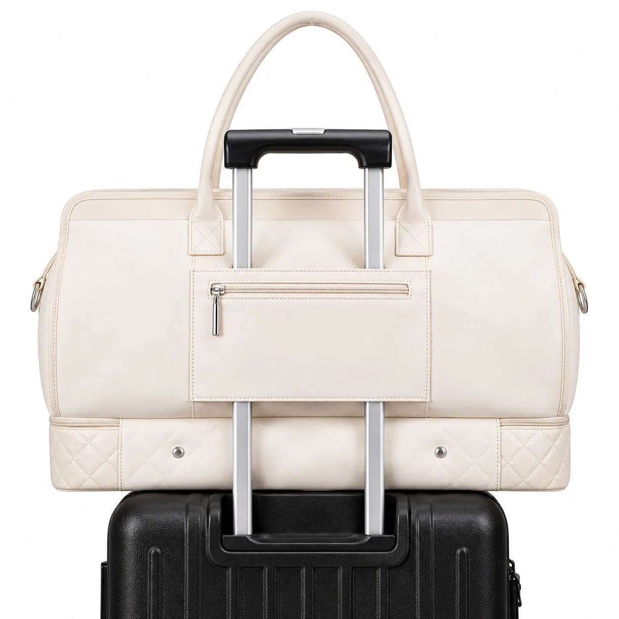 Foldable Travel Weekender Duffel Bag with Zipper and Custom Logo for Overnight Trips