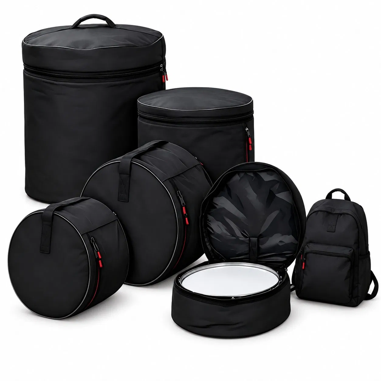 Oxford Padded Drum Carry Bags with Zipper and Round Design for Standard Kits