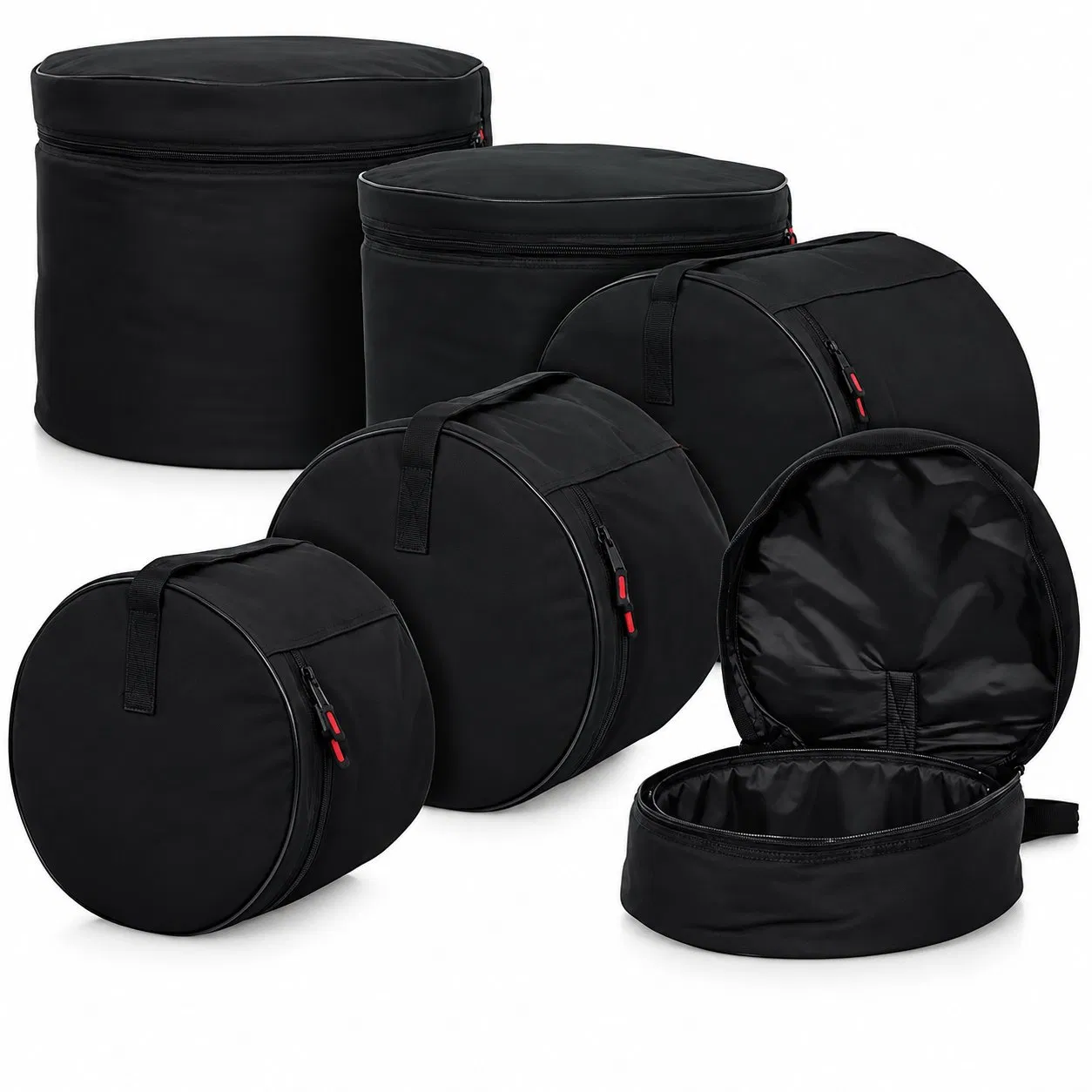 Oxford Padded Drum Carry Bags with Zipper and Round Design for Standard Kits