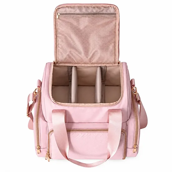 Double Layer Travel Makeup Organizer Bag with Zipper and Custom Logo Options
