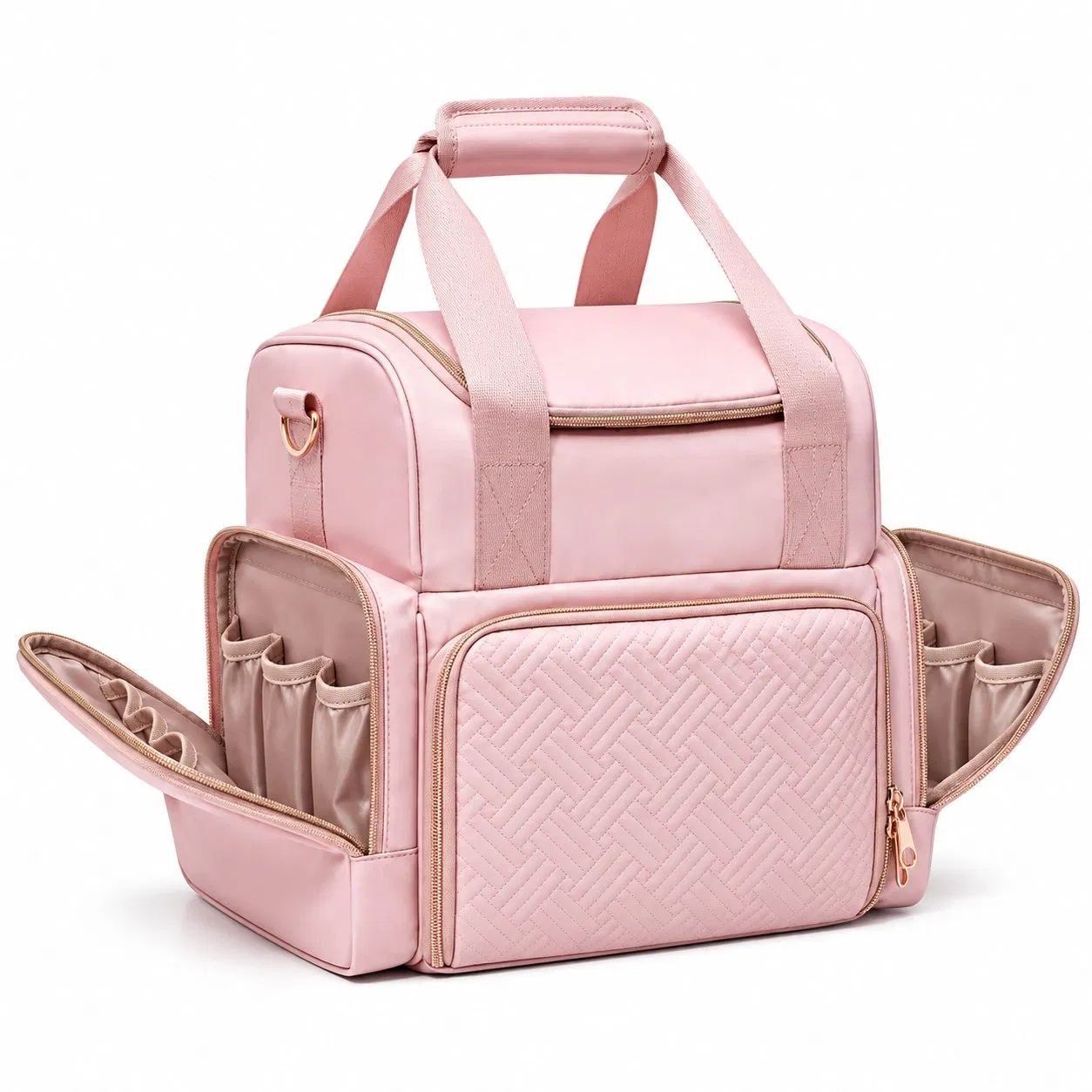 Double Layer Travel Makeup Organizer Bag with Zipper and Custom Logo Options