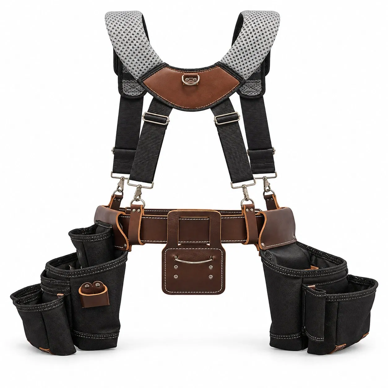 Tool Belt Waist Bag with Adjustable Suspenders for Carpenters and Electricians