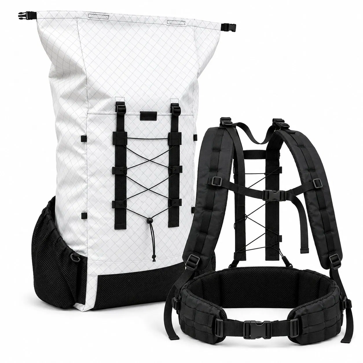 PU Coated Polyester Hiking Backpack with Interior Slot Pocket for Outdoor Travel
