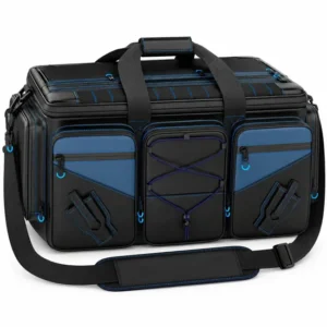 Hard Bottom Fishing Tackle Bag with Padded Shoulder Strap and Custom Logo
