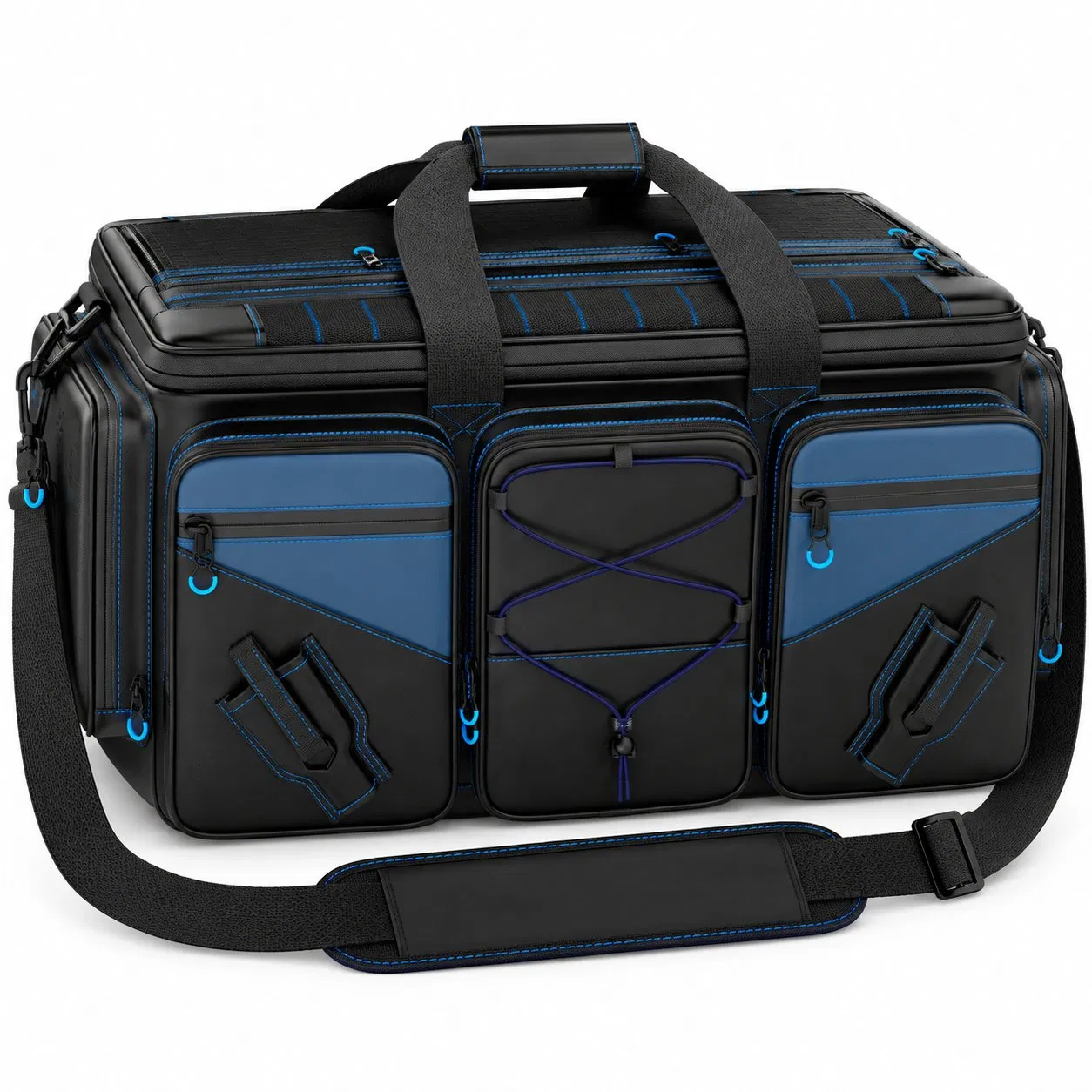 Hard Bottom Fishing Tackle Bag with Padded Shoulder Strap and Custom Logo