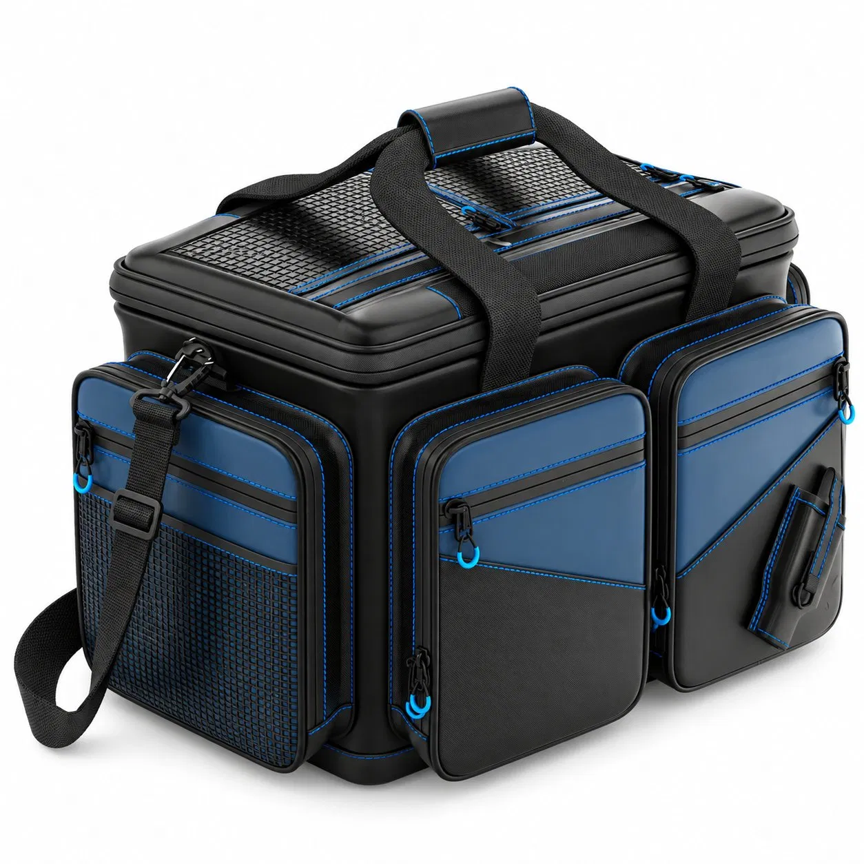 Hard Bottom Fishing Tackle Bag with Padded Shoulder Strap and Custom Logo
