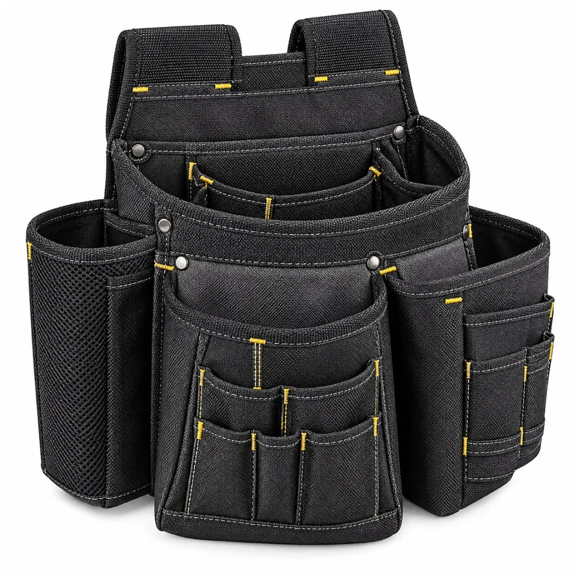 Multi Pocket Electrician Tool Belt Bag with Suspenders and Zipper Closure