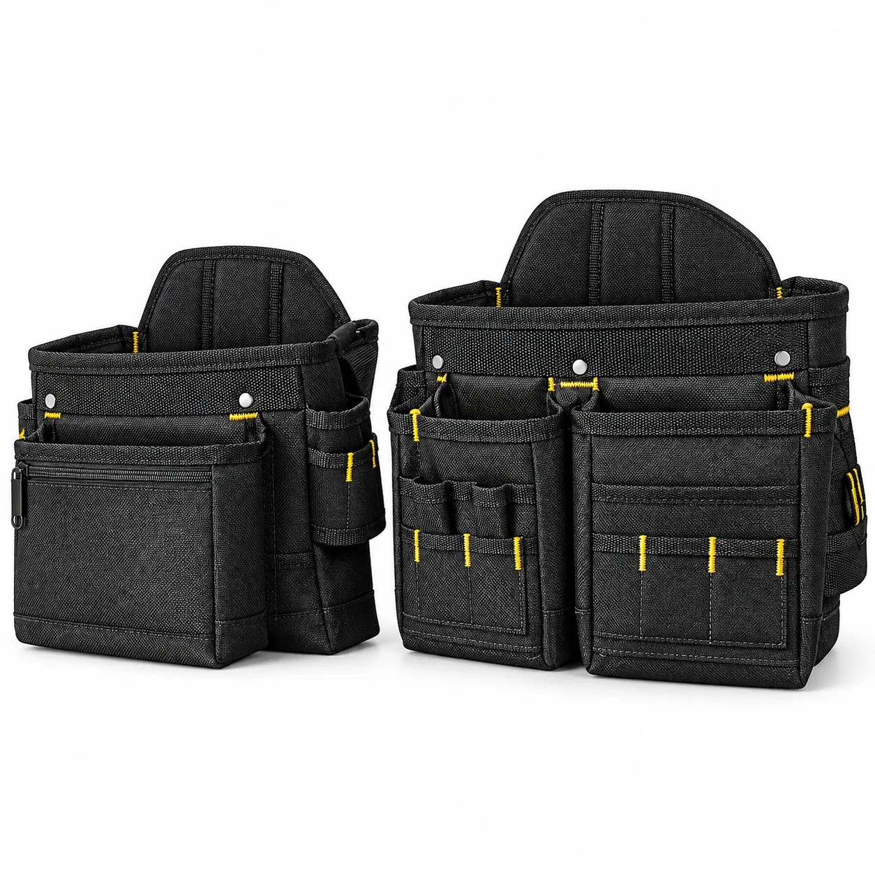 Multi Pocket Electrician Tool Belt Bag with Suspenders and Zipper Closure