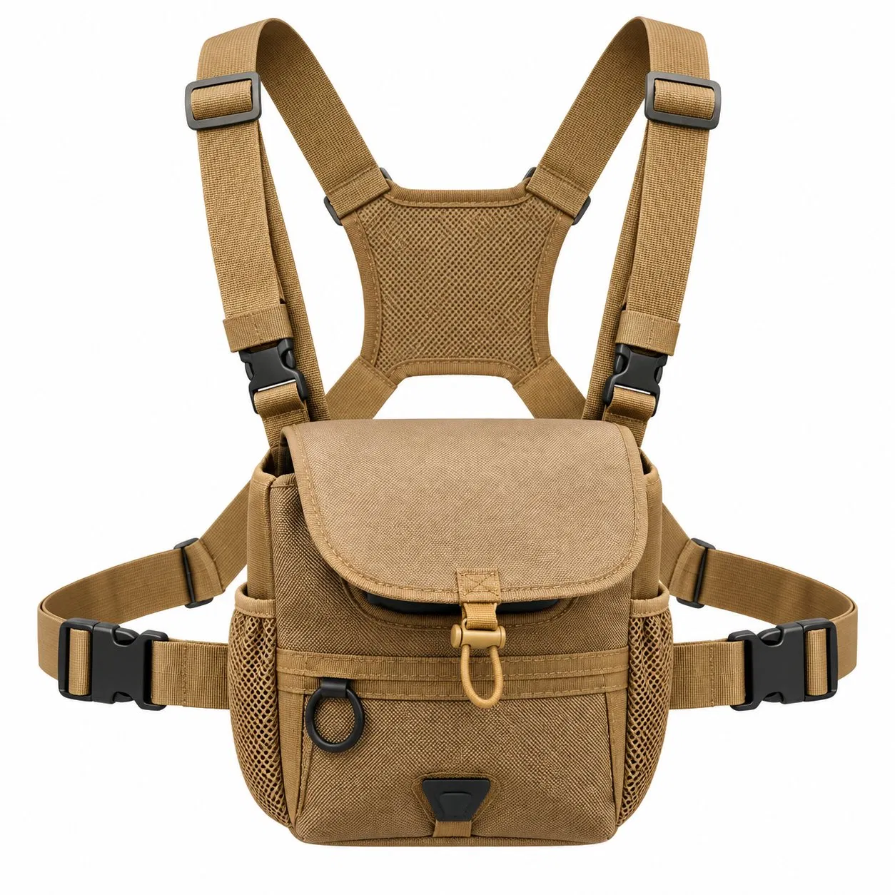 Nylon Binocular Storage Chest Bag with Adjustable Straps and Zipper Closure