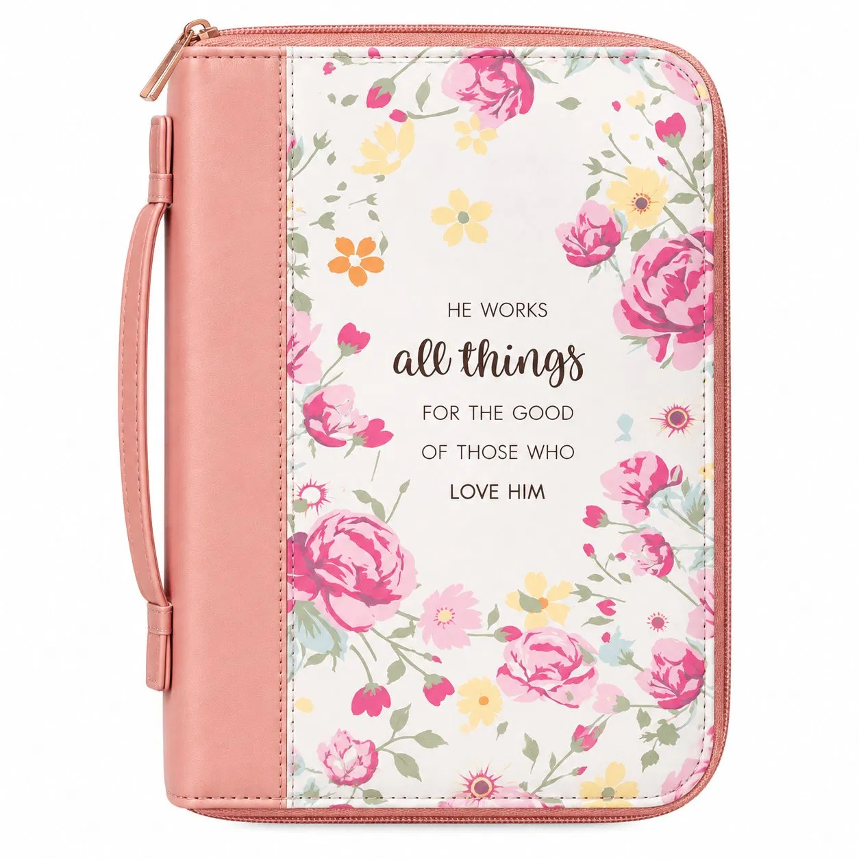 Floral Bible Book Protective Cover Case with Zipper Closure and Custom Logo