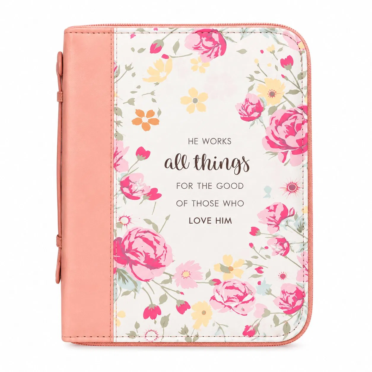 Floral Bible Book Protective Cover Case with Zipper Closure and Custom Logo