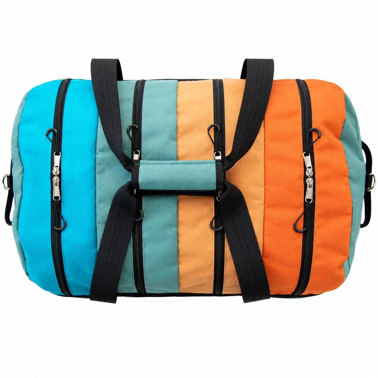 Custom Recycled Polyester Convertible Duffel Backpack for Weekend Travel and Business Trips
