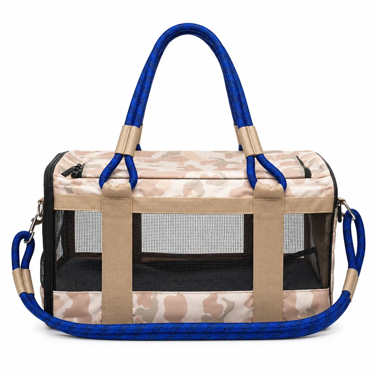 Custom Portable Folding Pet Travel Carrier with Waterproof Bottom and Removable Bed