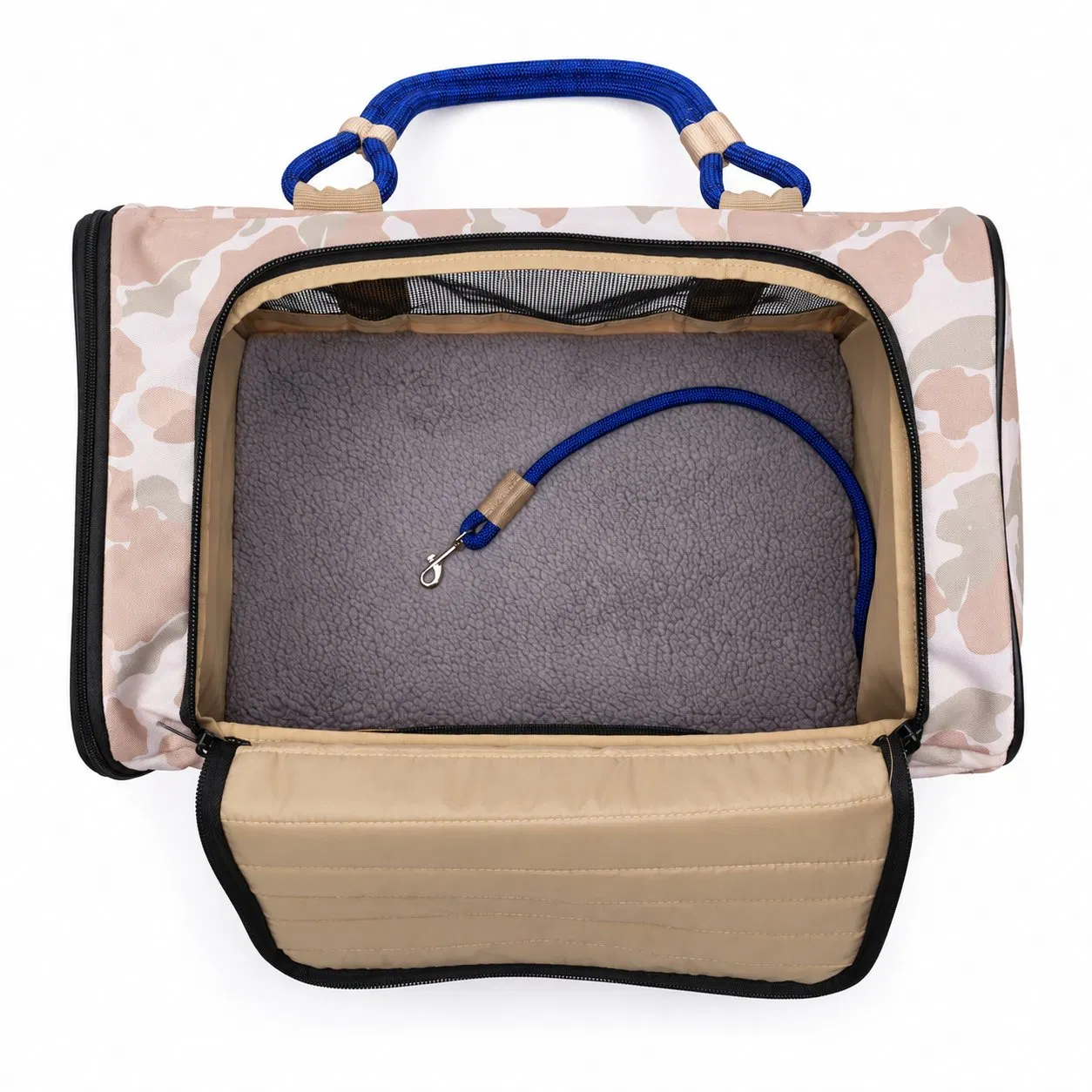 Custom Portable Folding Pet Travel Carrier with Waterproof Bottom and Removable Bed