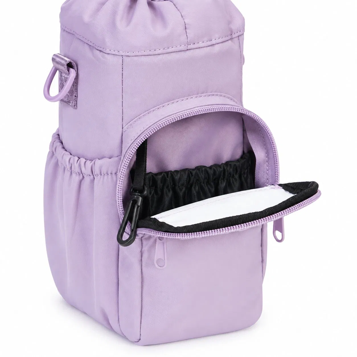 Insulated Nylon Water Bottle Crossbody Bag with Adjustable Strap and Custom Logo