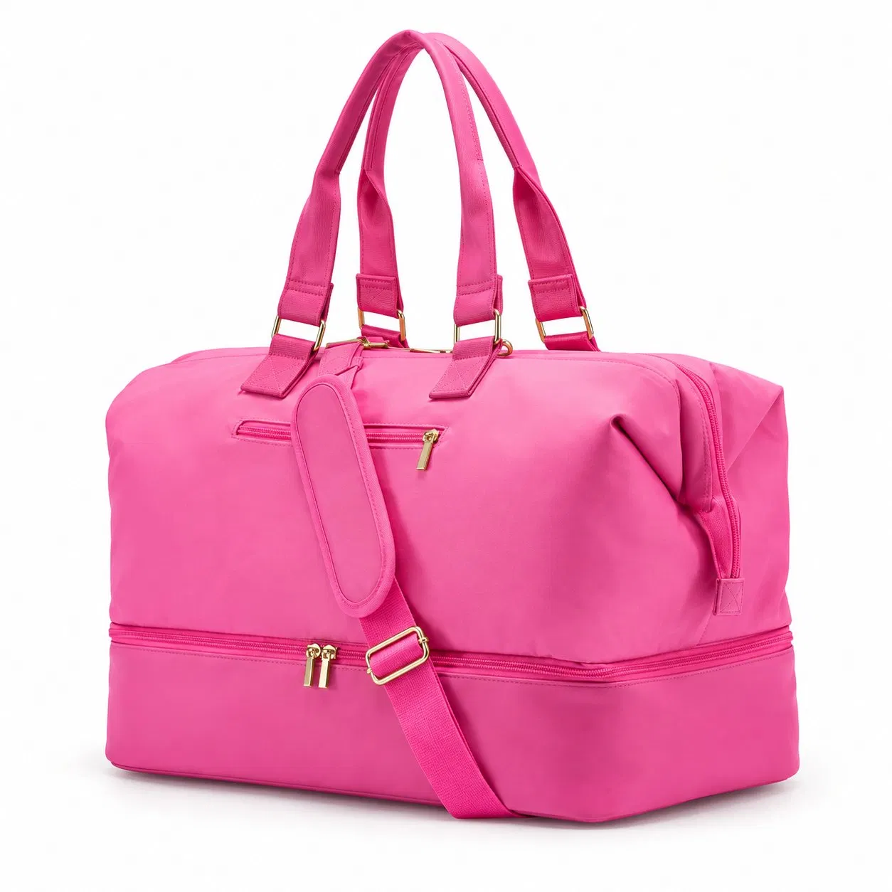 Travel Duffel Tote Bag with Separate Shoe Storage and Custom Printed Logo