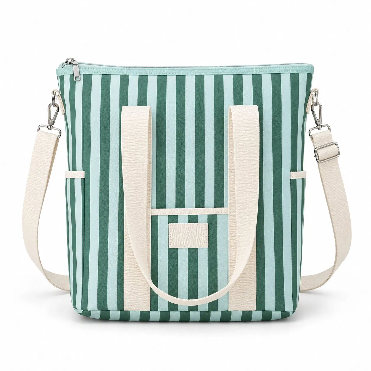 Custom Striped Canvas Insulated Lunch Cooler Bag