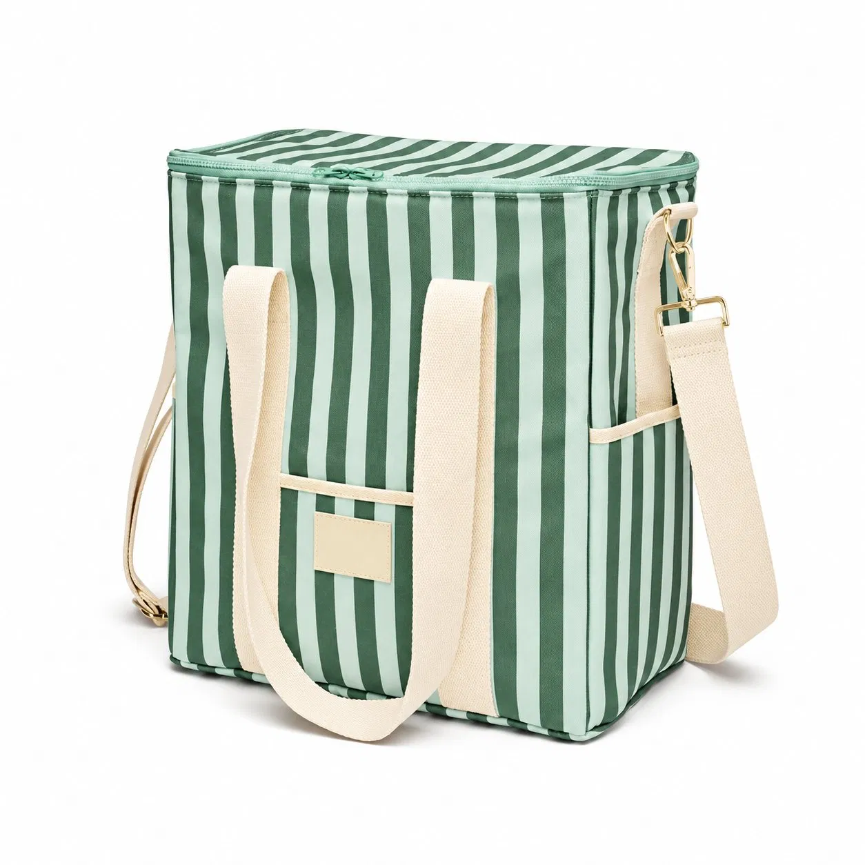 Custom Striped Canvas Insulated Lunch Cooler Bag