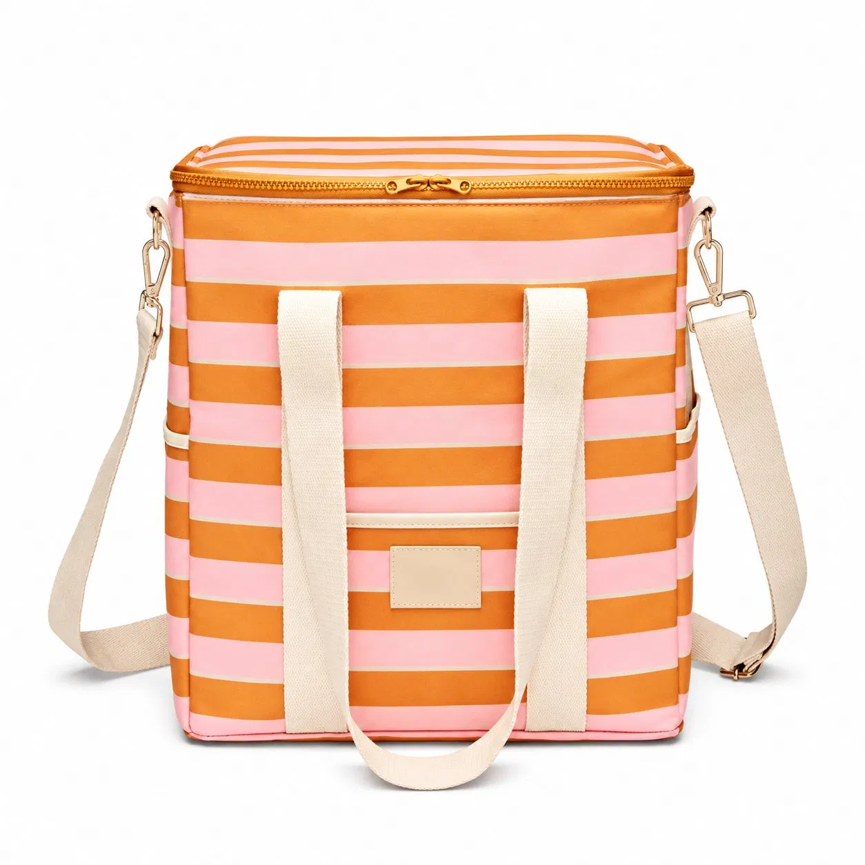 Custom Striped Canvas Insulated Lunch Cooler Bag