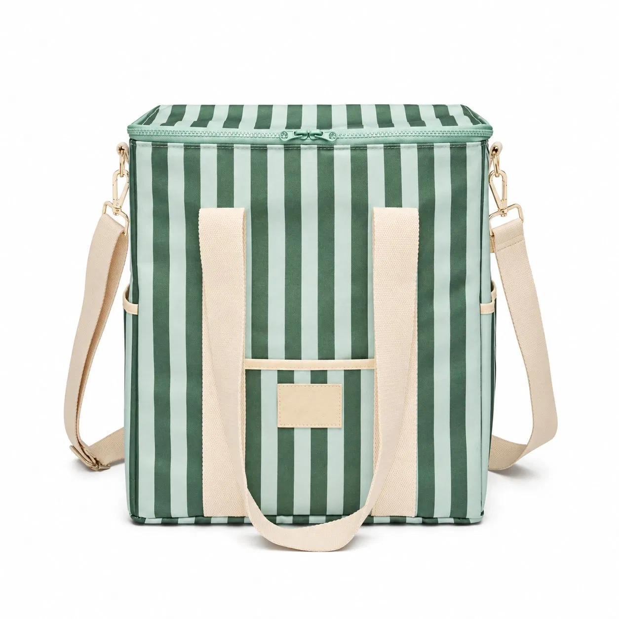 Custom Striped Canvas Insulated Lunch Cooler Bag