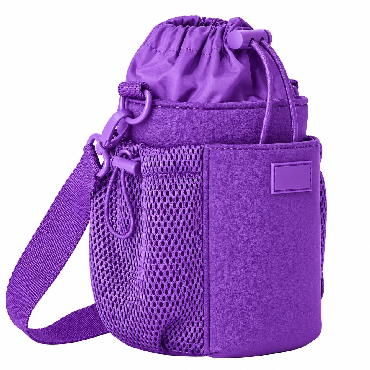 Custom Polyester Insulated Water Bottle Carrier Bag with Adjustable Crossbody Strap