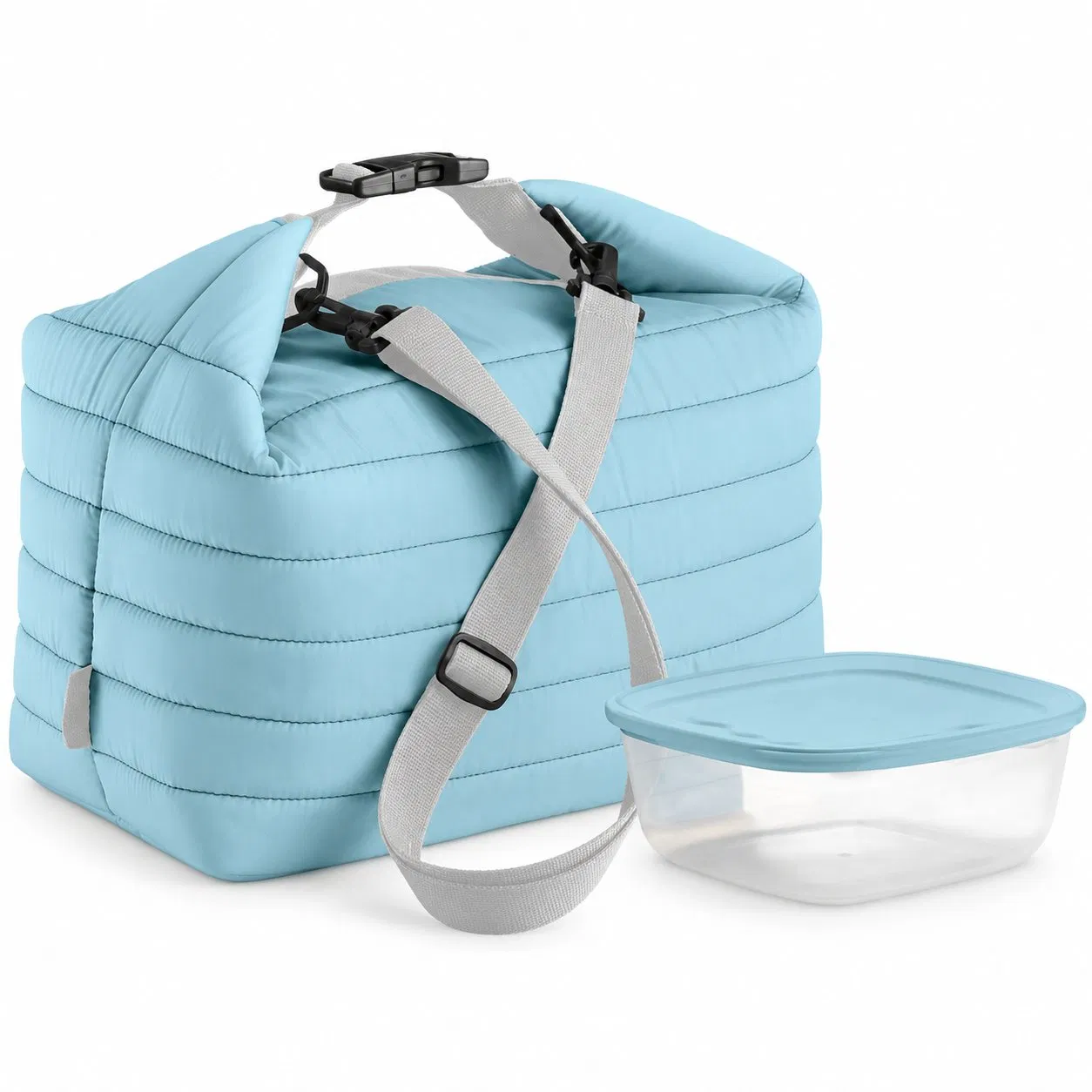Custom Small Polyester Puffer Thermal Lunch Bag for Work and Travel