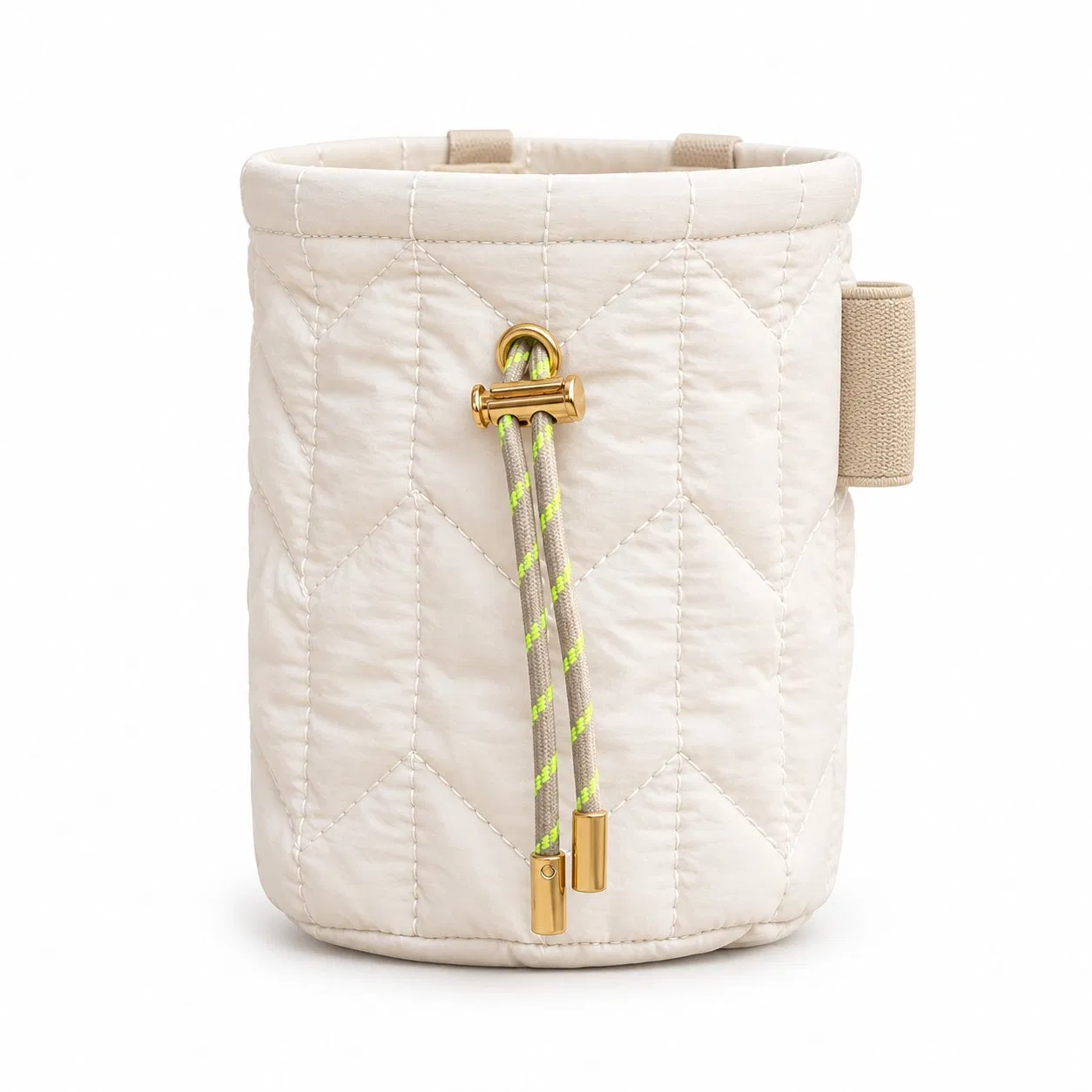 Custom Polyester Puffy Rock Climbing Chalk Bag with Drawstring and Adjustable Waist Belt