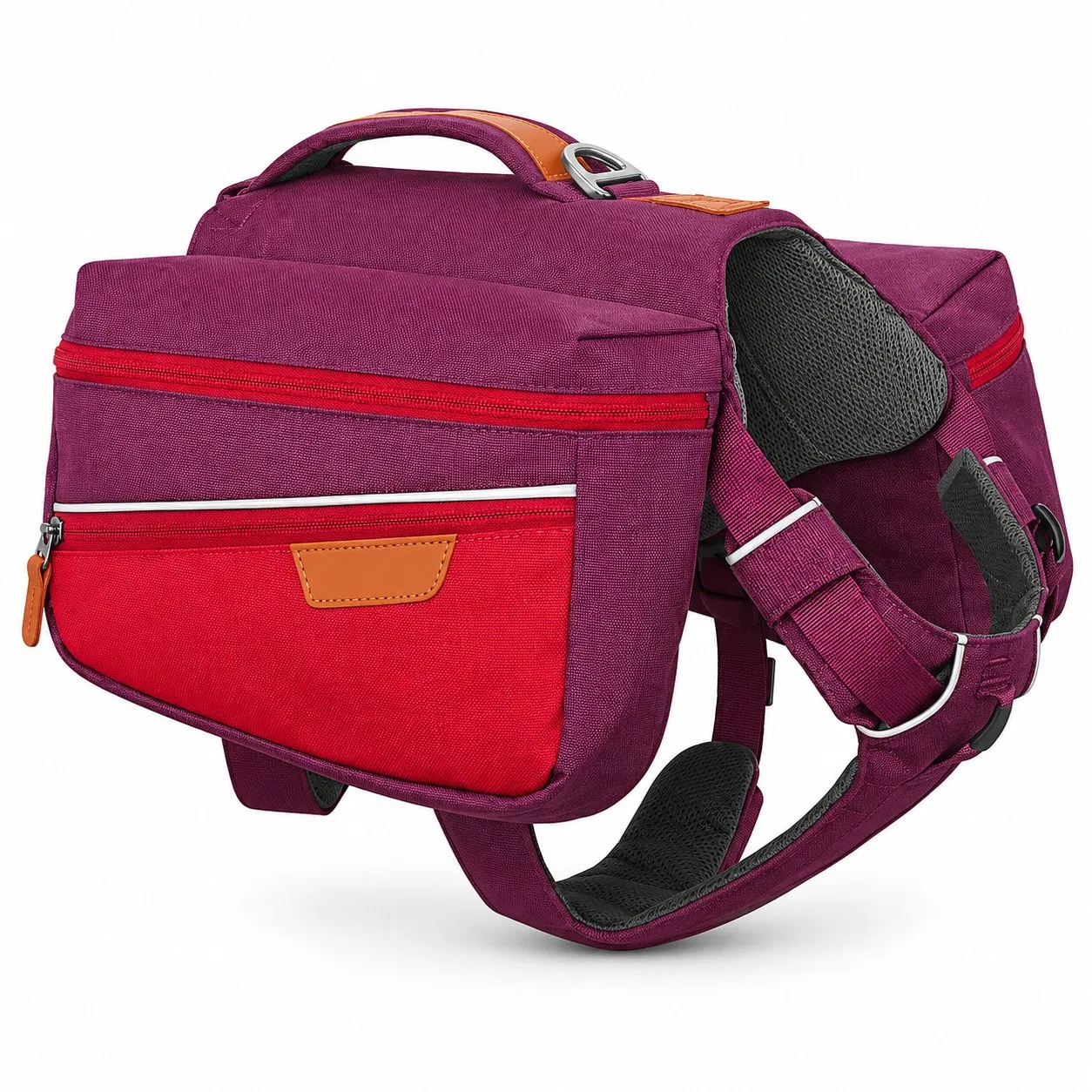 Custom Removable Dog Saddlebag Backpack with Adjustable Harness Straps
