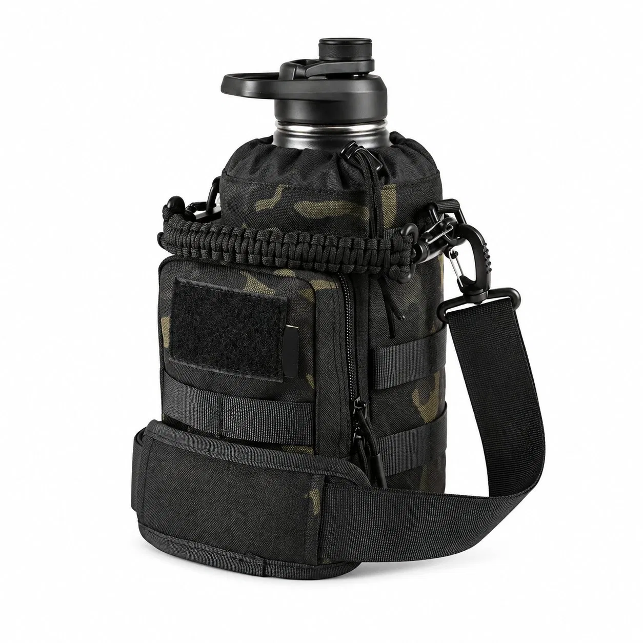 Custom Polyester Water Bottle Carrier Bag with Strap for Outdoor Travel