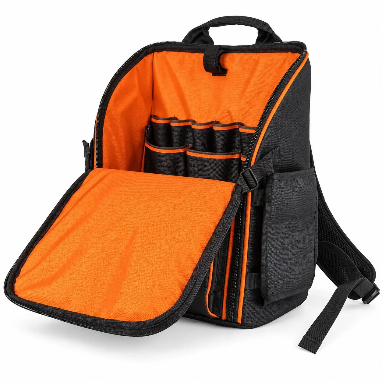 Custom Polyester Electrician Tool Organizer Backpack for Carpenter Storage