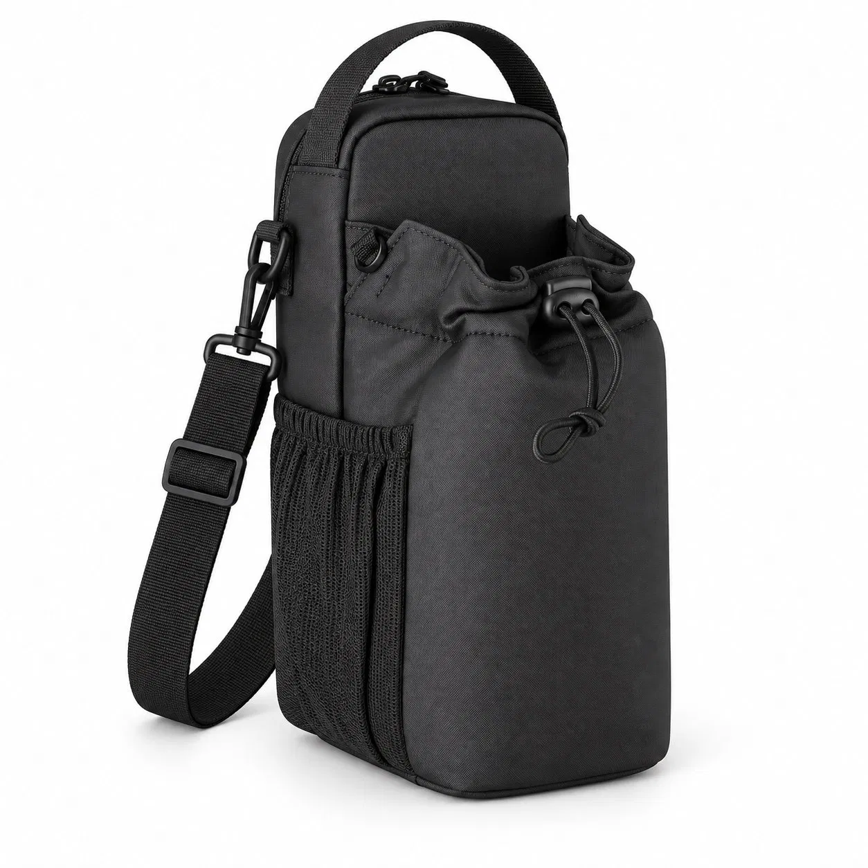 Custom Insulated Water Bottle Bag with Removable Shoulder Strap and Magnetic Attachment Option