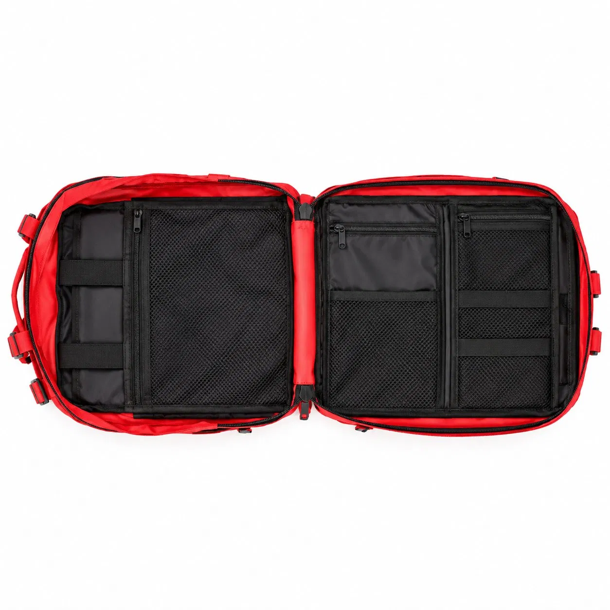 Red Polyester Tactical Backpack for Outdoor Hiking and Travel