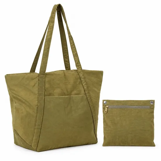 Custom Logo Canvas Tote Bag with Zipper for Shopping and Travel