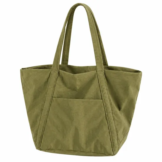 Custom Logo Canvas Tote Bag with Zipper for Shopping and Travel