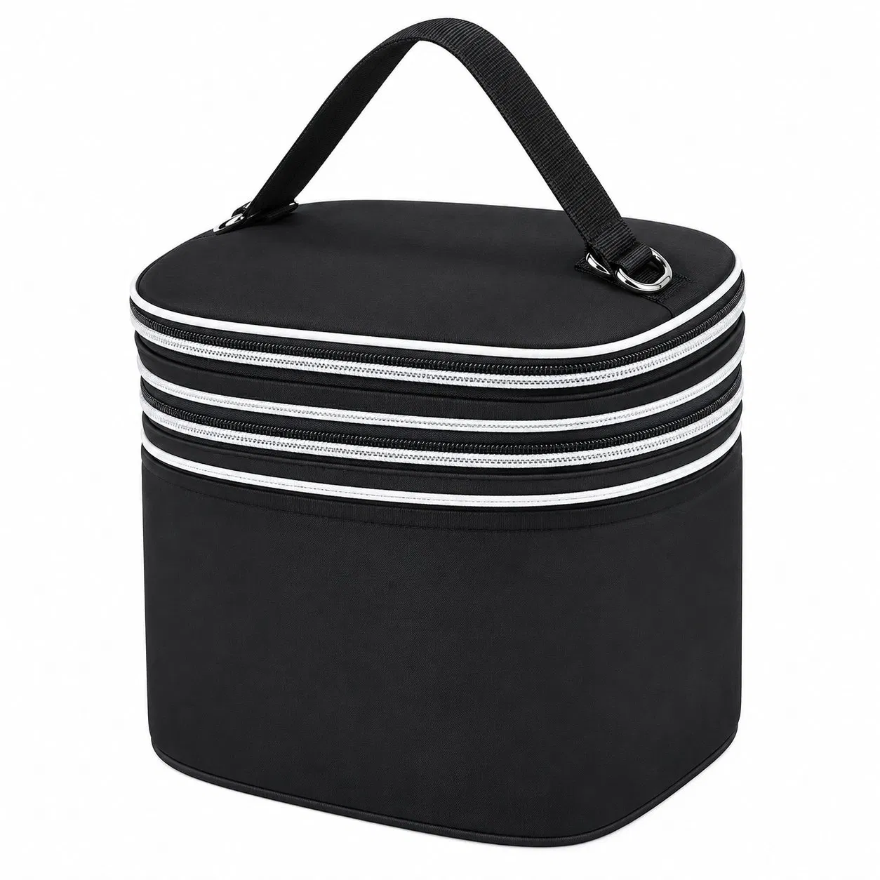 Custom Three Layer Wig Storage Carry Bag with Zipper