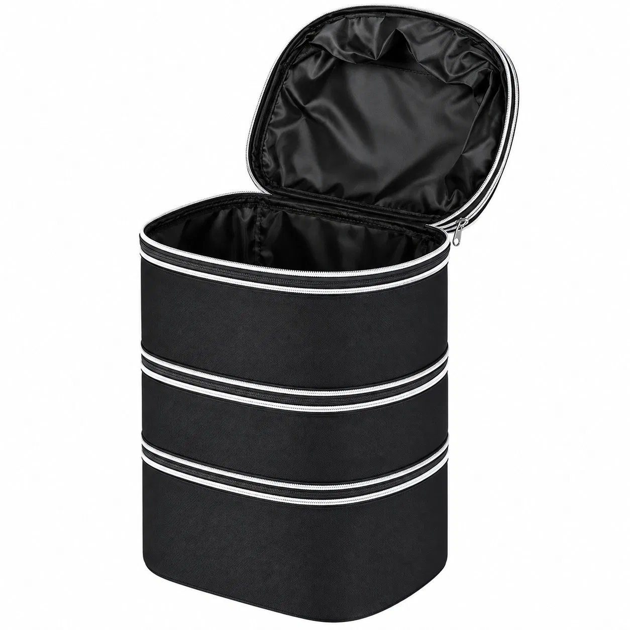 Custom Three Layer Wig Storage Carry Bag with Zipper