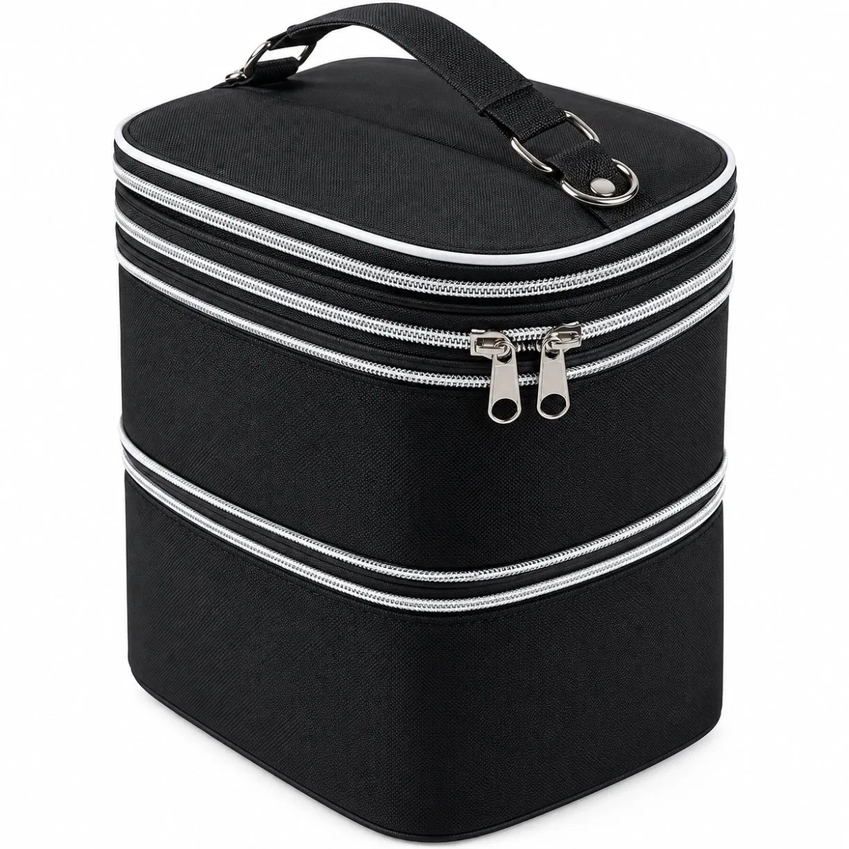 Custom Three Layer Wig Storage Carry Bag with Zipper
