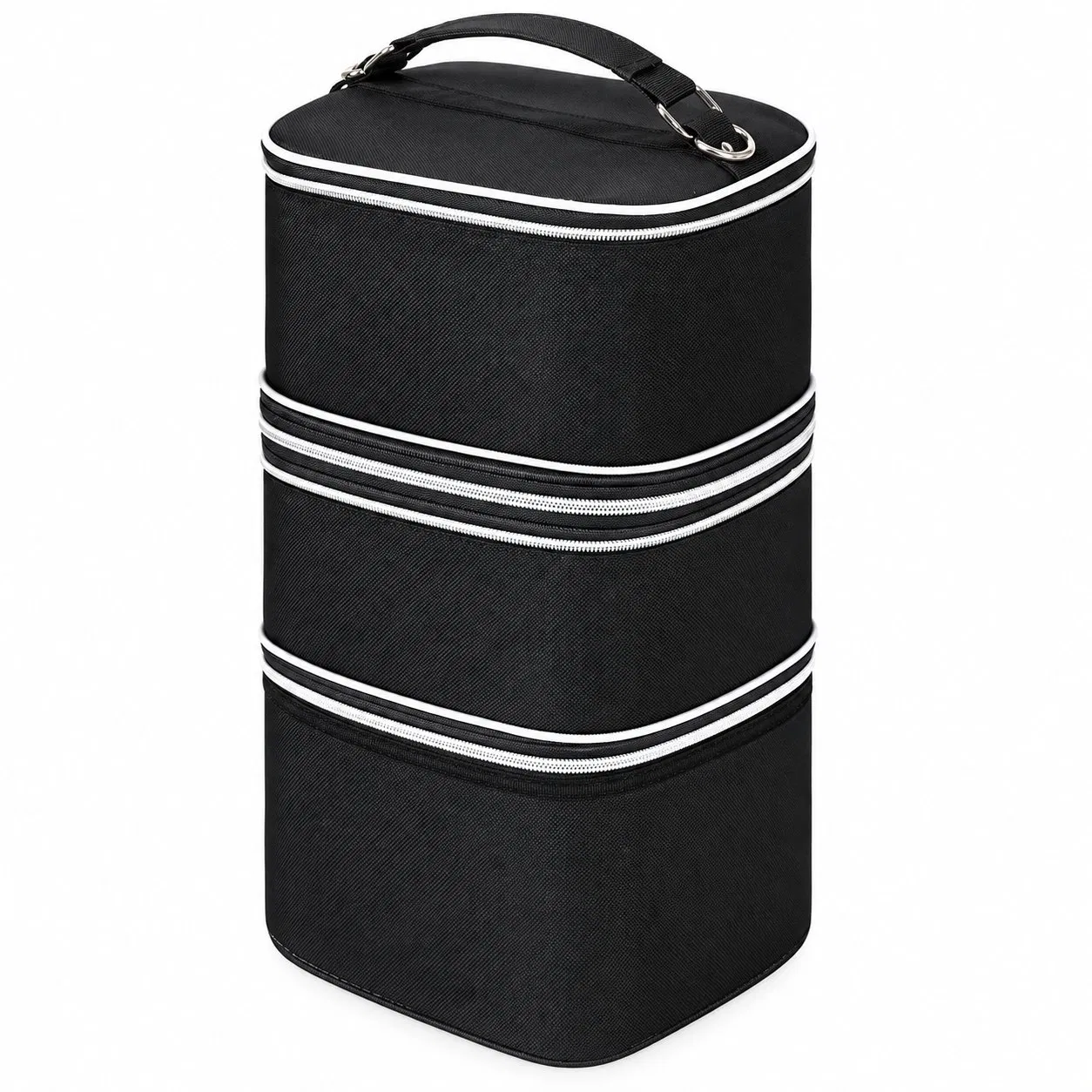 Custom Three Layer Wig Storage Carry Bag with Zipper