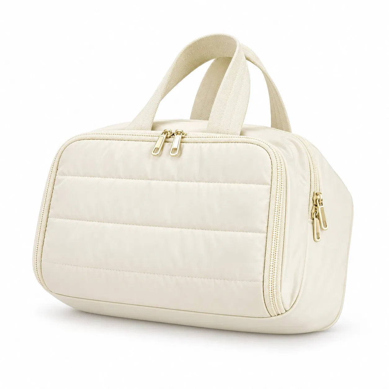 Custom Puffy Polyester Travel Cosmetic Makeup Toiletry Bag for Women