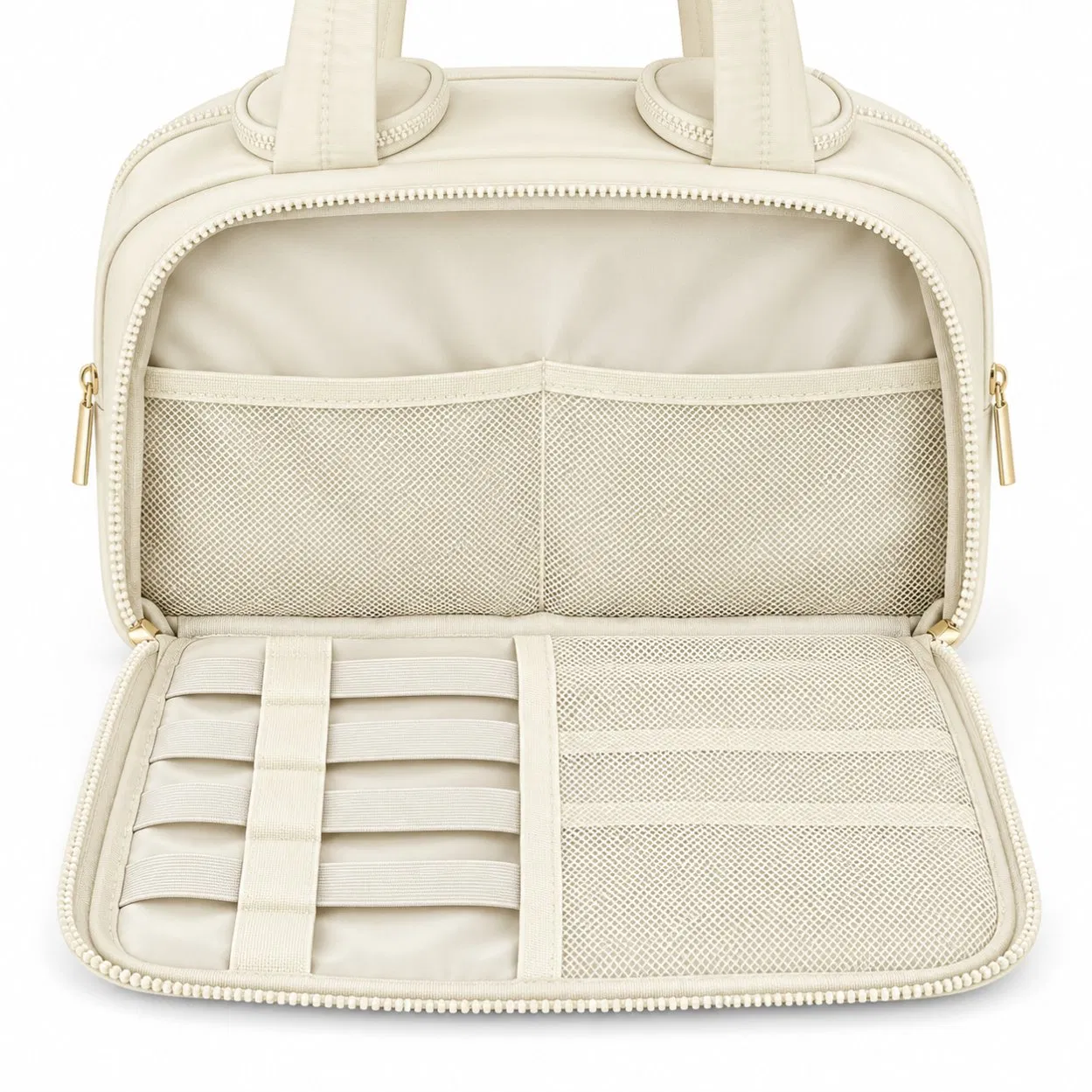 Custom Puffy Polyester Travel Cosmetic Makeup Toiletry Bag for Women