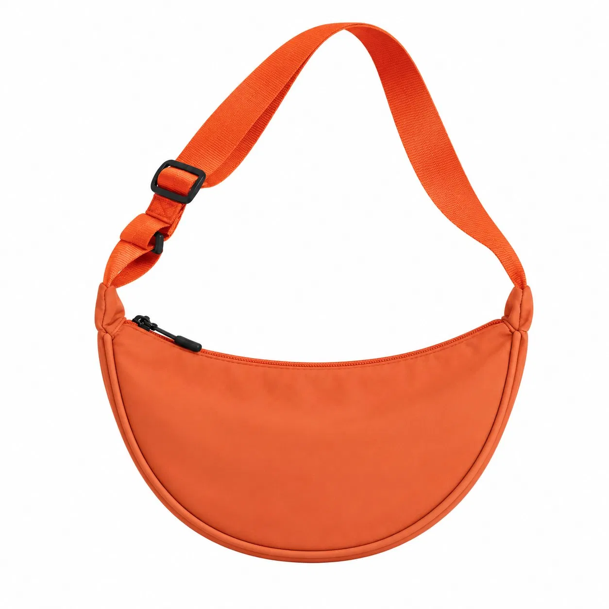 Nylon Quilted Dumpling Crossbody Shoulder Bag with Adjustable Strap
