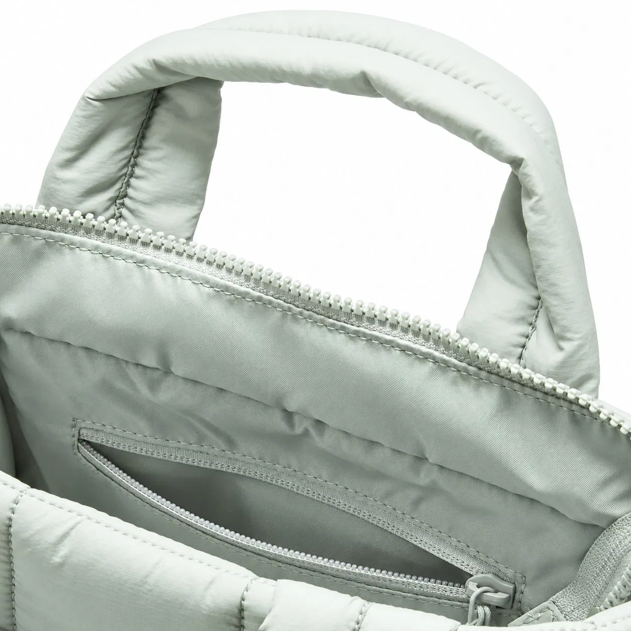 Custom Women Quilted Grid Nylon Puffer Shoulder Handbag with Zipper