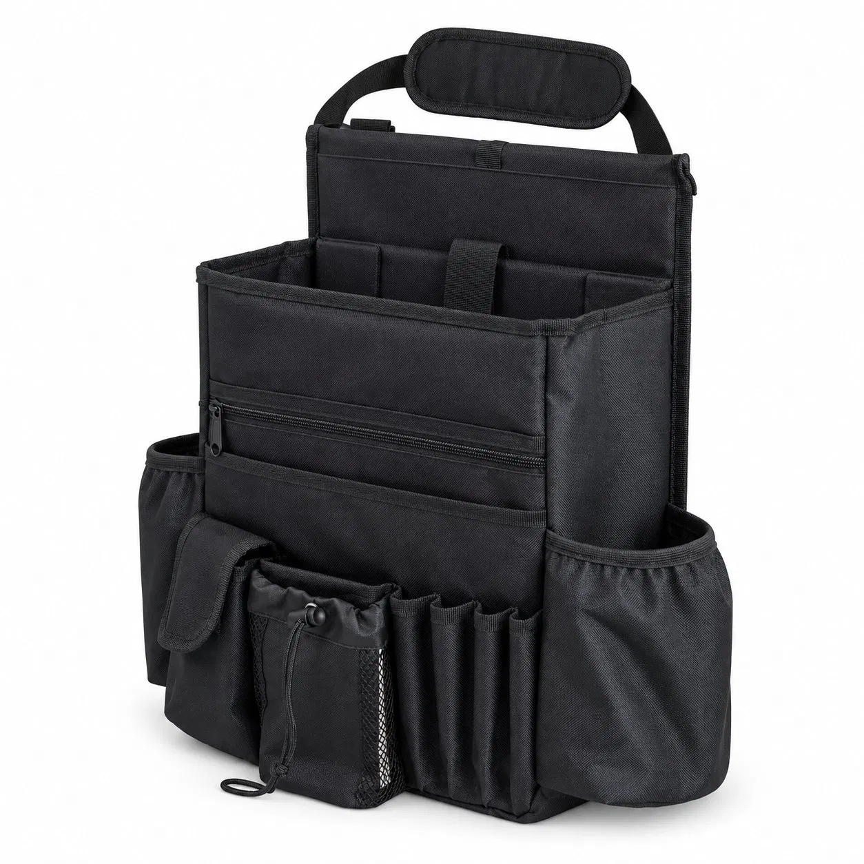 Custom Oxford Car Front Seat Storage Organizer Bag with Adjustable Shoulder Strap