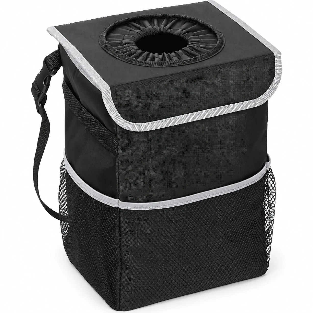 Custom Polyester Foldable Hanging Car Trash Bag with Drawstring Closure