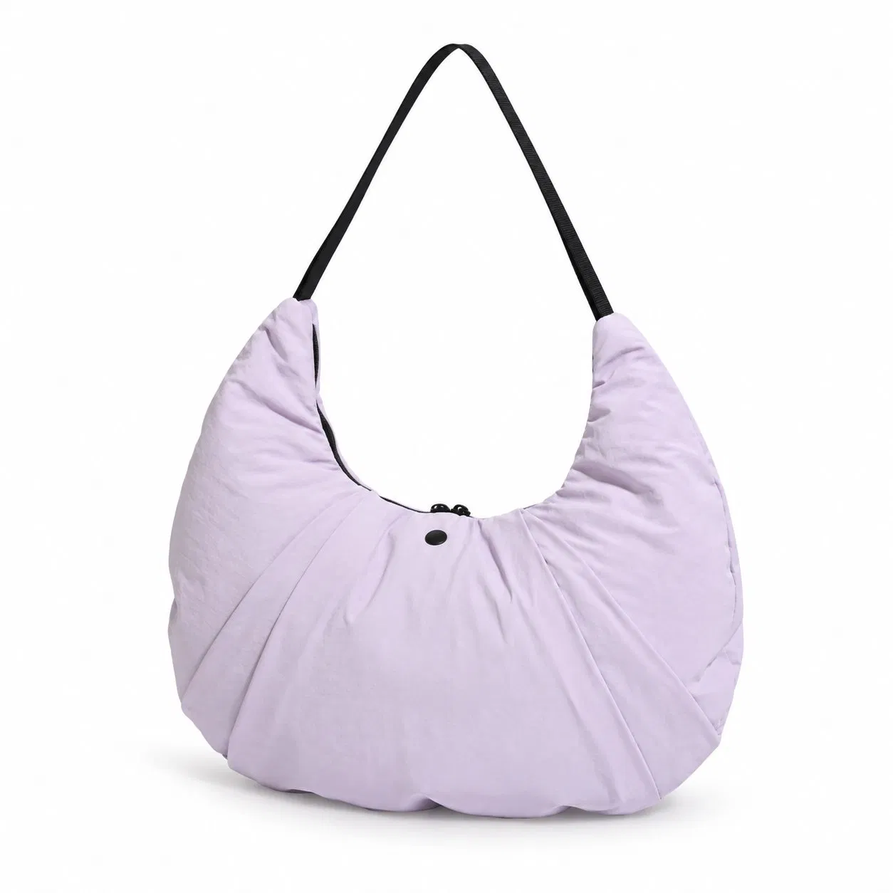 Custom Logo Pleated Crescent Nylon Shoulder Hobo Bag