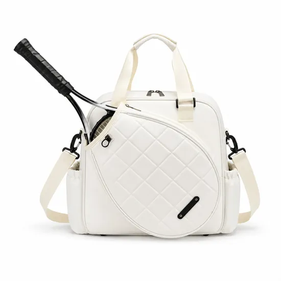 Custom Logo Quilted Shoulder Crossbody Tennis Racket Tote Bag