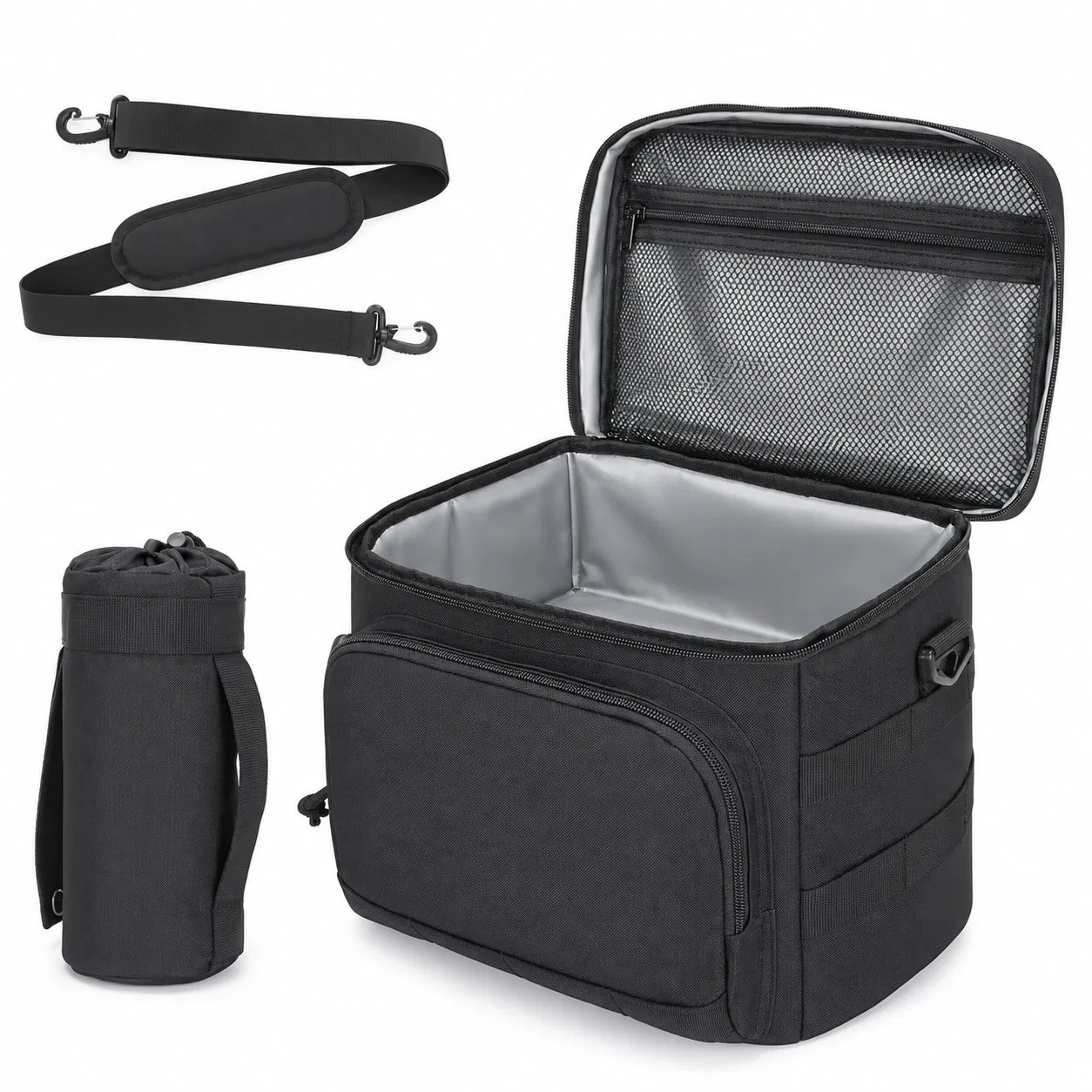 Custom Logo Insulated Lunch Cooler Bag with Bottle Holder