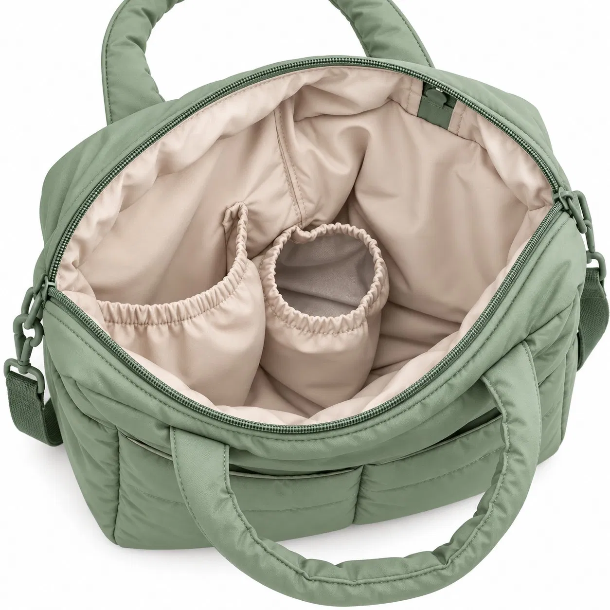 Custom Logo Puffy Diaper Tote Bag with Shoulder Strap
